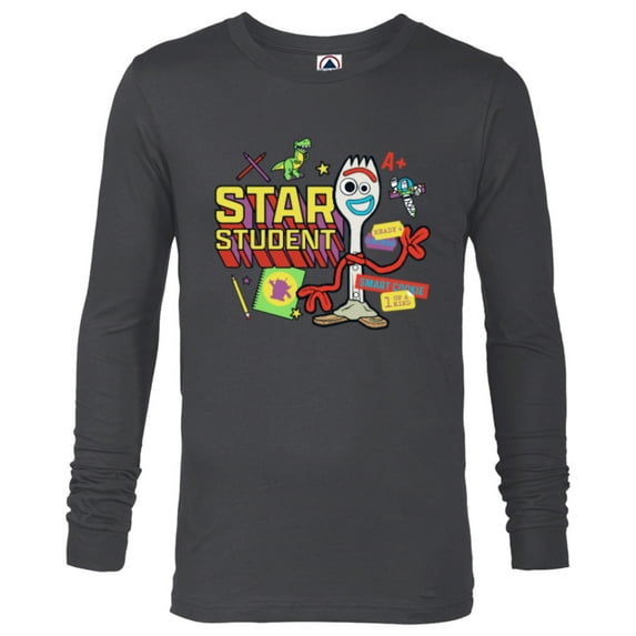 Disney and Pixar’s Toy Story Forky Star Student - Long Sleeve T-Shirt for Men - Customized-Charcoal Heather
