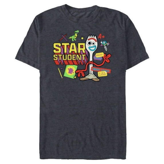 Disney and Pixar’s Toy Story Forky Star Student - Short Sleeve Blended T-Shirt for Adults - Customized-Navy Heather