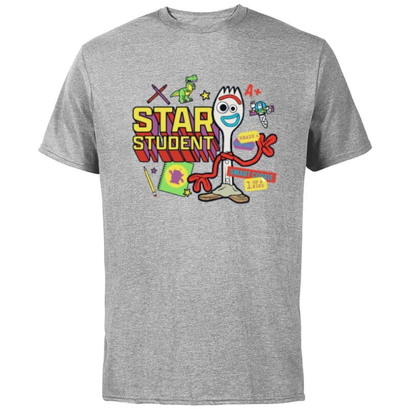 Disney and Pixar’s Toy Story Forky Star Student - Short Sleeve Cotton T-Shirt for Adults - Customized-Athletic Heather