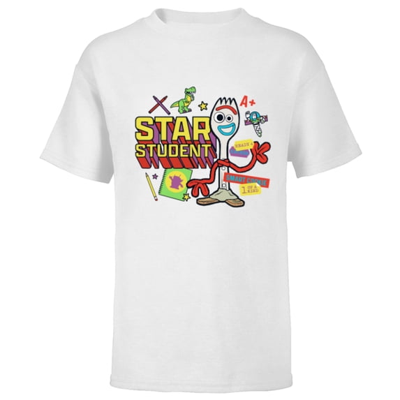 Disney and Pixar’s Toy Story Forky Star Student - Short Sleeve T-Shirt for Kids - Customized-White