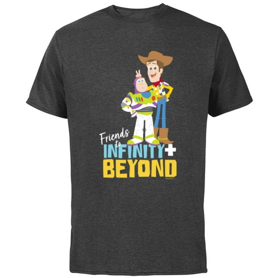 Disney and Pixar’s Toy Story Friends to Infinity and Beyond - Short Sleeve Cotton T-Shirt for Adults - Customized-Charcoal