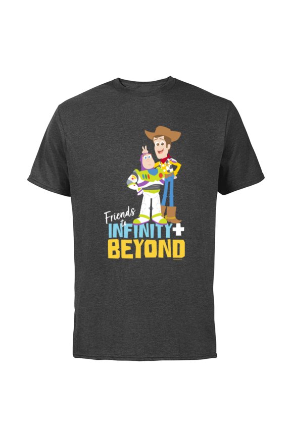 Disney and Pixar’s Toy Story Friends to Infinity and Beyond - Short Sleeve Cotton T-Shirt for Adults - Customized-Charcoal