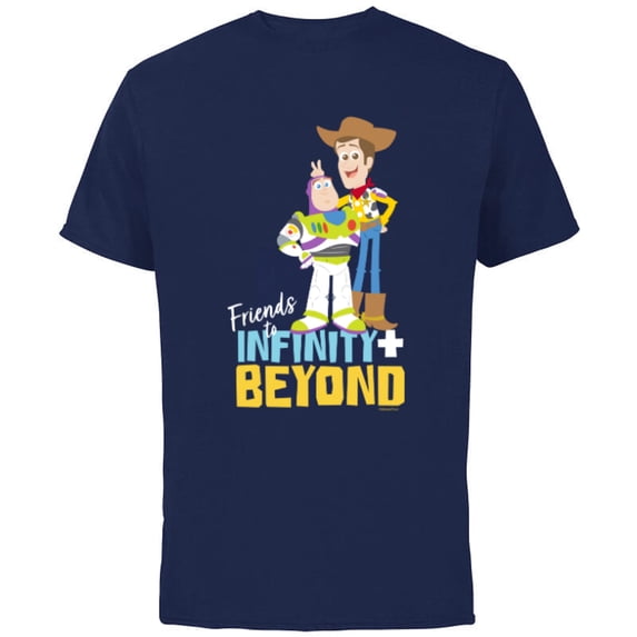 Disney and Pixar’s Toy Story Friends to Infinity and Beyond - Short Sleeve Cotton T-Shirt for Adults - Customized-Navy