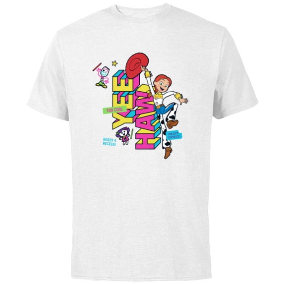 Disney and Pixar’s Toy Story Jessie Back to School - Short Sleeve Cotton T-Shirt for Adults - Customized-White