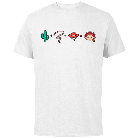 Disney and Pixar’s Toy Story Jessie Emoji Code Formula - Short Sleeve Cotton T-Shirt for Adults - Customized-White