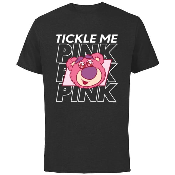 Disney and Pixar’s Toy Story Lotso Bear Cute Tickle Me Pink - Short Sleeve Cotton T-Shirt for Adults - Customized-Black