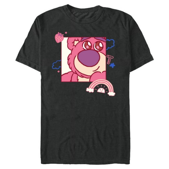 Disney and Pixar’s Toy Story Lotso Bear Fluffy Rainbows Cute - Short Sleeve Blended T-Shirt for Adults - Customized-Dark Heather