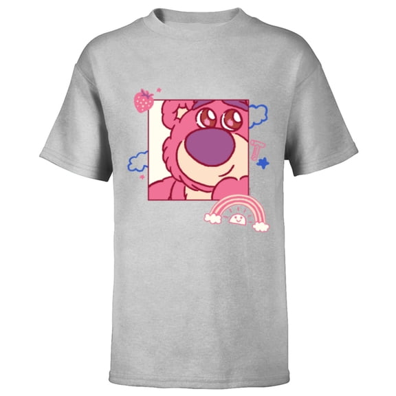 Disney and Pixar’s Toy Story Lotso Bear Fluffy Rainbows Cute - Short Sleeve T-Shirt for Kids - Customized-Athletic Heather