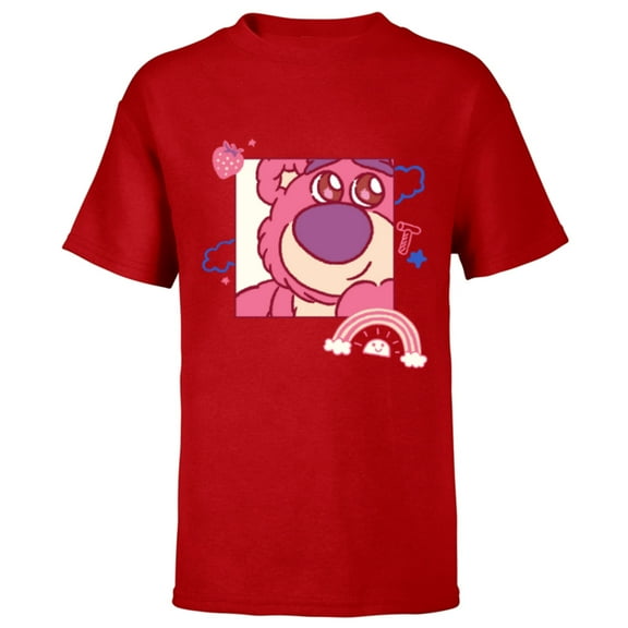 Disney and Pixar’s Toy Story Lotso Bear Fluffy Rainbows Cute - Short Sleeve T-Shirt for Kids - Customized-Red