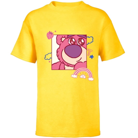 Disney and Pixar’s Toy Story Lotso Bear Fluffy Rainbows Cute - Short Sleeve T-Shirt for Kids - Customized-Yellow