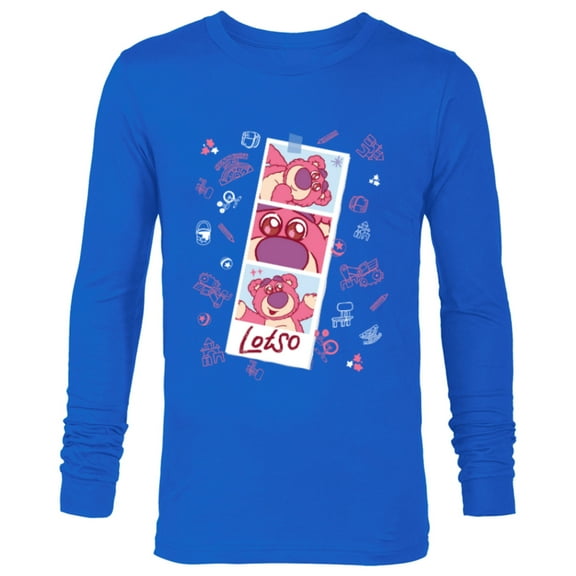 Disney and Pixar’s Toy Story Lotso Fluffy Cute Photo Strip - Long Sleeve T-Shirt for Men - Customized-Navy