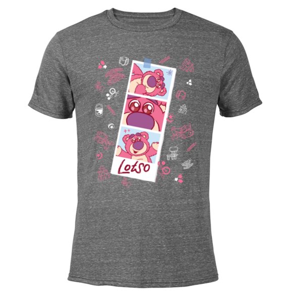 Disney and Pixar’s Toy Story Lotso Fluffy Cute Photo Strip - Short Sleeve Blended T-Shirt for Adults - Customized-Dark Heather