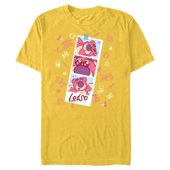 Disney and Pixar’s Toy Story Lotso Fluffy Cute Photo Strip - Short Sleeve Blended T-Shirt for Adults - Customized-Yellow