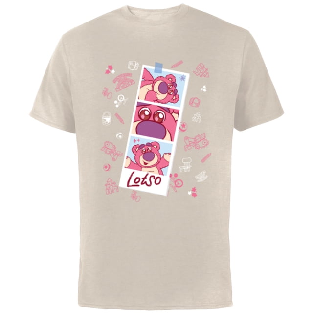 Disney and Pixar’s Toy Story Lotso Fluffy Cute Photo Strip - Short Sleeve Cotton T-Shirt for Adults - Customized-Natural
