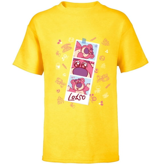 Disney and Pixar’s Toy Story Lotso Fluffy Cute Photo Strip - Short Sleeve T-Shirt for Kids - Customized-Yellow