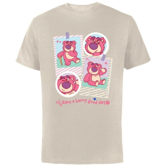 Disney and Pixar’s Toy Story Lotso Have a Berry Good Day - Short Sleeve Cotton T-Shirt for Adults - Customized-Natural