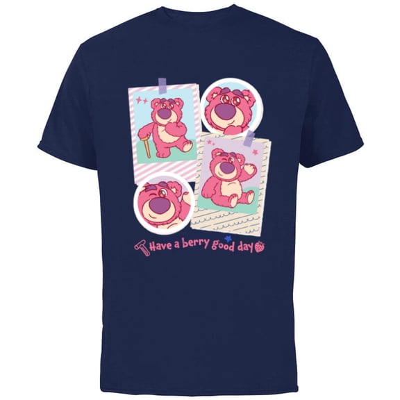 Disney and Pixar’s Toy Story Lotso Have a Berry Good Day - Short Sleeve Cotton T-Shirt for Adults - Customized-Navy