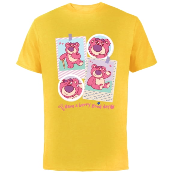 Disney and Pixar’s Toy Story Lotso Have a Berry Good Day - Short Sleeve Cotton T-Shirt for Adults - Customized-Yellow