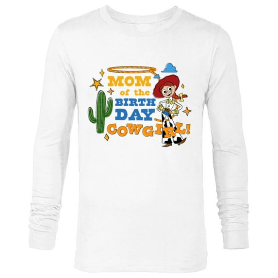 Disney and Pixar’s Toy Story Mom of the Birthday Cowgirl - Long Sleeve T-Shirt for Men - Customized-White