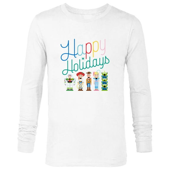 Disney and Pixar’s Toy Story Nutcracker Happy Holidays - Long Sleeve T-Shirt for Men – Customized-White