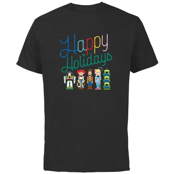 Disney and Pixar’s Toy Story Nutcracker Happy Holidays - Short Sleeve Cotton T-Shirt for Adults - Customized-Black