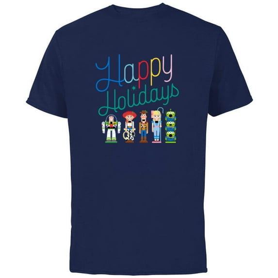 Disney and Pixar’s Toy Story Nutcracker Happy Holidays - Short Sleeve Cotton T-Shirt for Adults - Customized-Navy