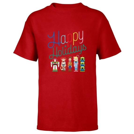 Disney and Pixar’s Toy Story Nutcracker Happy Holidays - Short Sleeve T-Shirt for Kids – Customized-Red