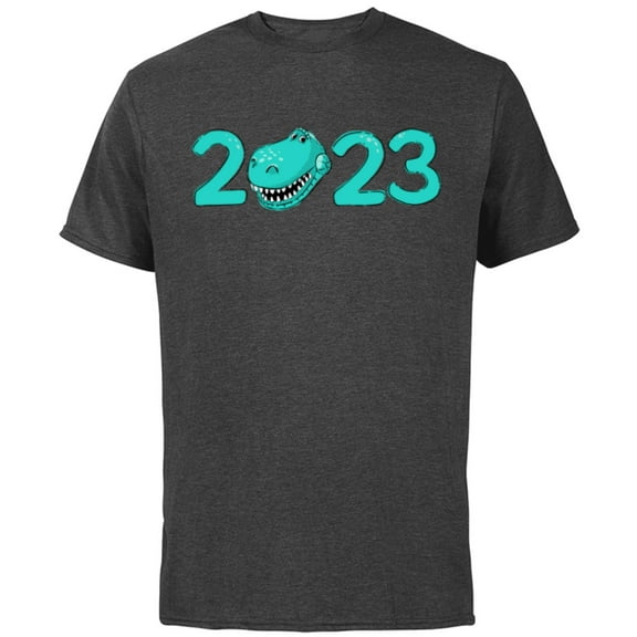 Disney and Pixar’s Toy Story Rex 2023 New Year - Short Sleeve Cotton T-Shirt for Adults - Customized-Charcoal