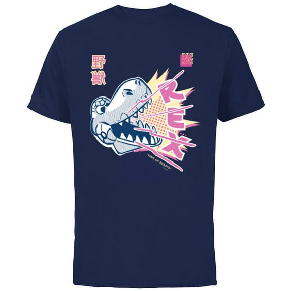 Disney and Pixar’s Toy Story Rex Anime Japanese - Short Sleeve Cotton T-Shirt for Adults - Customized-Navy