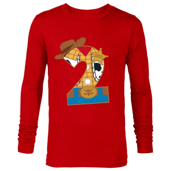 Disney and Pixar’s Toy Story Second Birthday 2 Years Old - Long Sleeve T-Shirt for Men - Customized-New Red