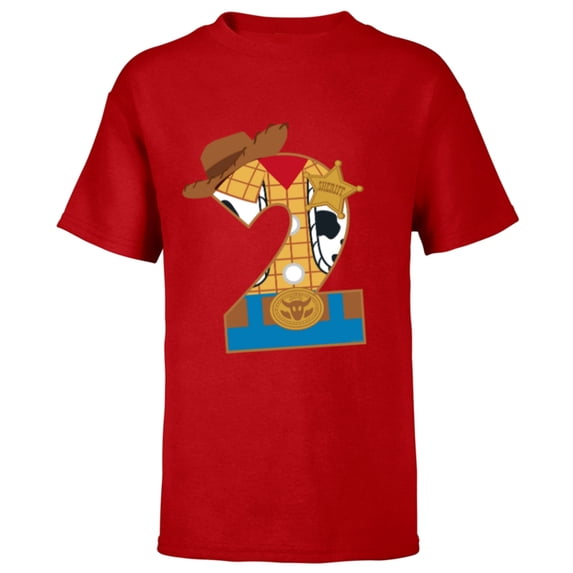 Disney and Pixar’s Toy Story Second Birthday 2 Years Old - Short Sleeve T-Shirt for Kids - Customized-Red