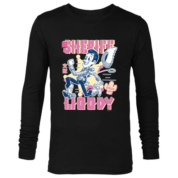 Disney and Pixar’s Toy Story Sheriff Woody Giddy Up - Long Sleeve T-Shirt for Men - Customized-Black