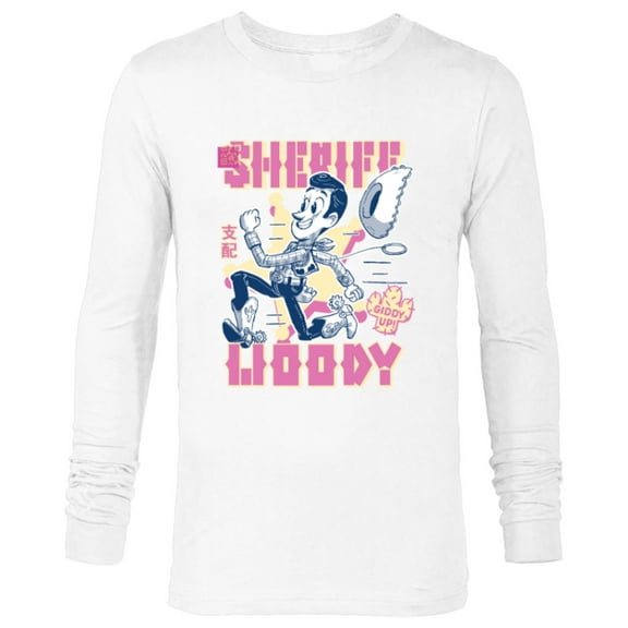 Disney and Pixar’s Toy Story Sheriff Woody Giddy Up - Long Sleeve T-Shirt for Men - Customized-White