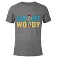 thumbnail image 1 of Disney and Pixar’s Toy Story Sheriff Woody - Short Sleeve Blended T-Shirt for Adults - Customized-Dark Heather, 1 of 5