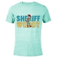 thumbnail image 1 of Disney and Pixar’s Toy Story Sheriff Woody - Short Sleeve Blended T-Shirt for Adults - Customized-Ocean Blue, 1 of 5