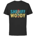 thumbnail image 1 of Disney and Pixar’s Toy Story Sheriff Woody - Short Sleeve Cotton T-Shirt for Adults - Customized-Black, 1 of 5