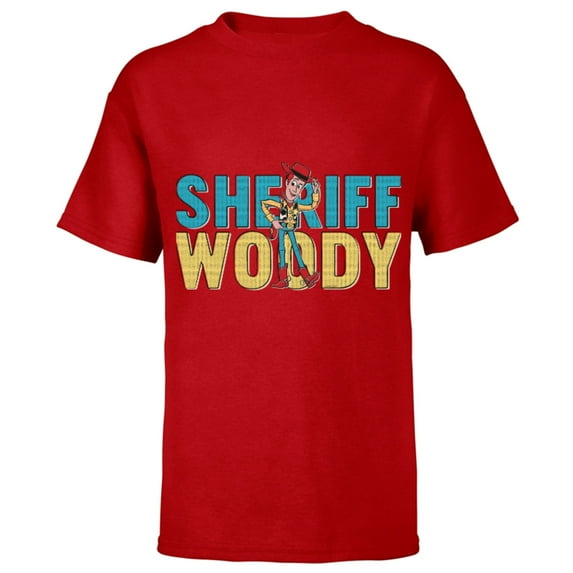 Disney and Pixar’s Toy Story Sheriff Woody - Short Sleeve T-Shirt for Kids - Customized-Red
