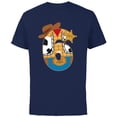 thumbnail image 1 of Disney and Pixar’s Toy Story Sixth Birthday 6 Years Old - Short Sleeve Cotton T-Shirt for Adults - Customized-Navy, 1 of 5