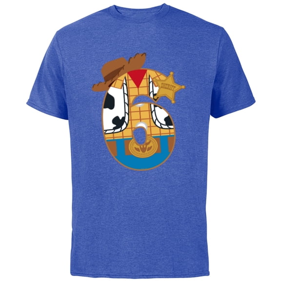 Disney and Pixar’s Toy Story Sixth Birthday 6 Years Old - Short Sleeve Cotton T-Shirt for Adults - Customized-Royal Heather