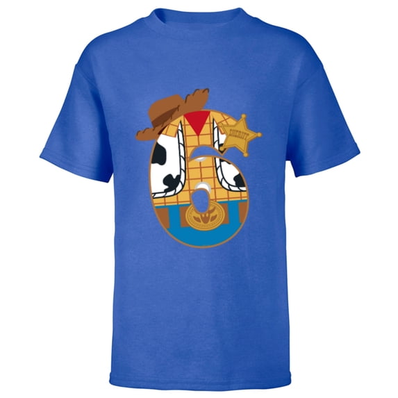 Disney and Pixar’s Toy Story Sixth Birthday 6 Years Old - Short Sleeve T-Shirt for Kids - Customized-Royal