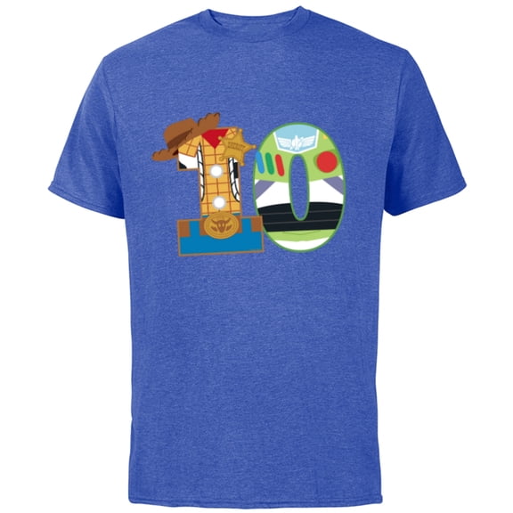 Disney and Pixar’s Toy Story Tenth Birthday 10 Years Old - Short Sleeve Cotton T-Shirt for Adults - Customized-Royal Heather
