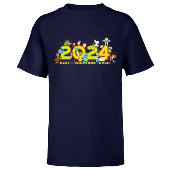 Disney and Pixar’s Toy Story Trip Best Vacation Ever 2024 - Short Sleeve T-Shirt for Kids - Customized-Navy