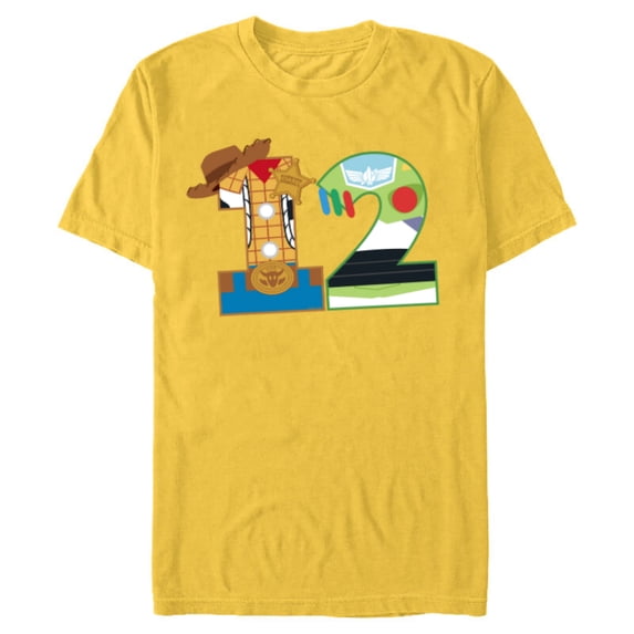 Disney and Pixar’s Toy Story Twelfth Birthday 12 Years Old - Short Sleeve Blended T-Shirt for Adults - Customized-Yellow