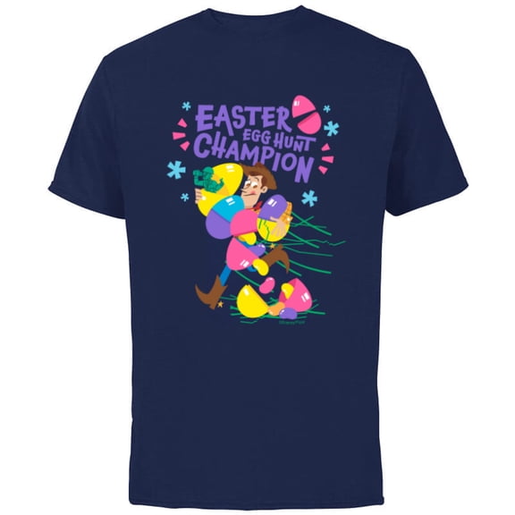 Disney and Pixar’s Toy Story Woody Easter Egg Hunt - Short Sleeve Cotton T-Shirt for Adults - Customized-Navy