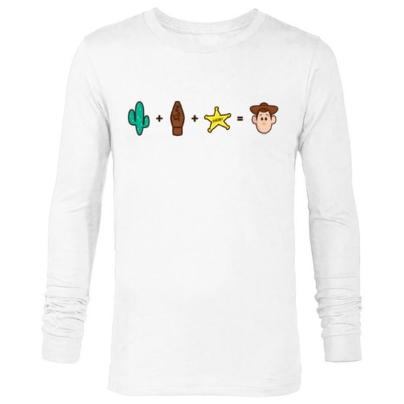 Disney and Pixar’s Toy Story Woody Emoji Code Formula - Long Sleeve T-Shirt for Men - Customized-White