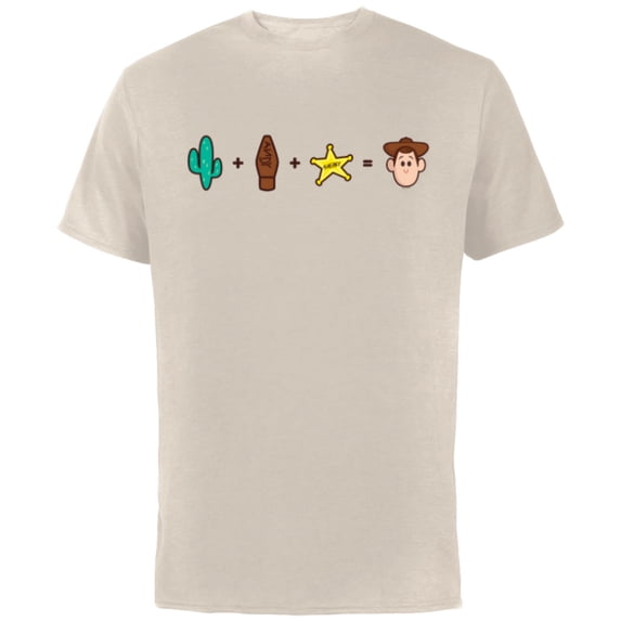 Disney and Pixar’s Toy Story Woody Emoji Code Formula - Short Sleeve Cotton T-Shirt for Adults - Customized-Natural