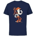 thumbnail image 1 of Disney and Pixar’s Toy Story Woody Flexin’ Stylized - Short Sleeve Cotton T-Shirt for Adults - Customized-Navy, 1 of 5