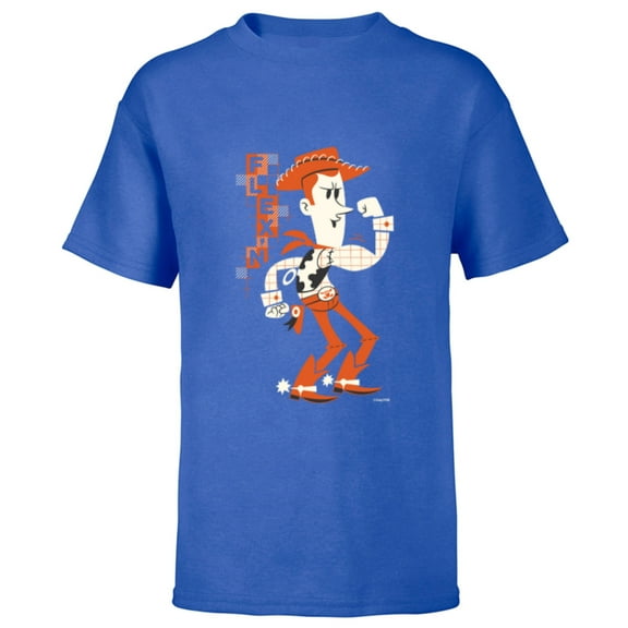 Disney and Pixar’s Toy Story Woody Flexin’ Stylized - Short Sleeve T-Shirt for Kids - Customized-Royal