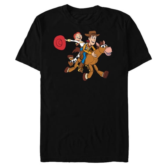 Disney and Pixar’s Toy Story Woody Jessie Bullseye - Short Sleeve Blended T-Shirt for Adults - Customized-Black
