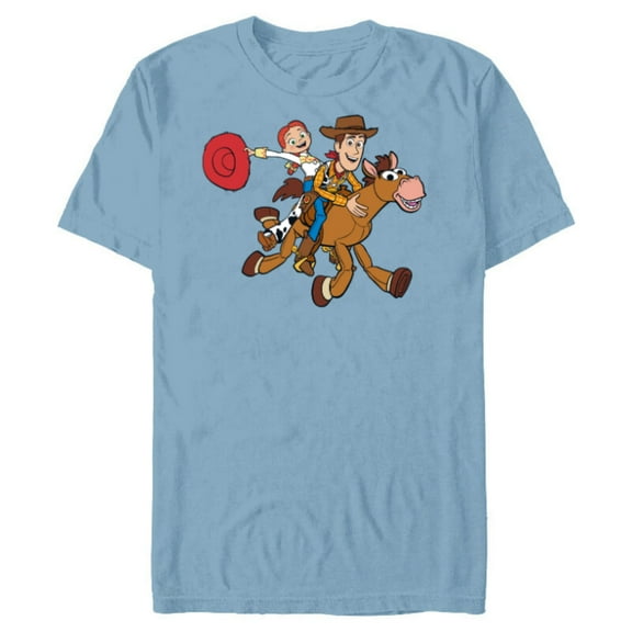 Disney and Pixar’s Toy Story Woody Jessie Bullseye - Short Sleeve Blended T-Shirt for Adults - Customized-Ocean Blue